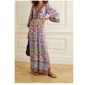 Alice and Olivia Lena embroidered kimono long dress, size 0